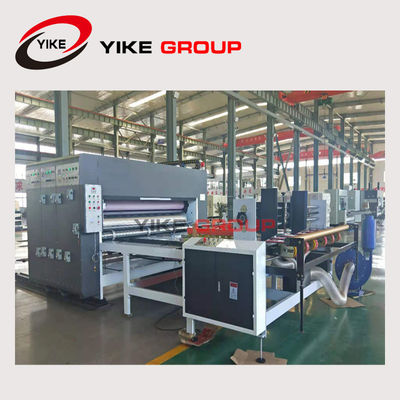 Tipo impresión bicolor de la cadena de China YIKE de la cartulina acanalada que ranura la máquina combinada